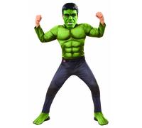 Marvel Kids' Deluxe Hulk Costume, Green/Multi, 8-10 years