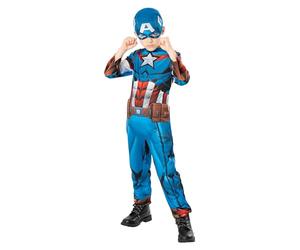 Rubies Marvel Captain America kids costume with snood jumpsuit 3-8 years