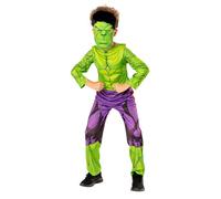 Rubies Marvel Hulk kids costume with jumpsuit and felt mask green 3-8 years | Made from 100% recycled jersey for eco-friendly superhero fun