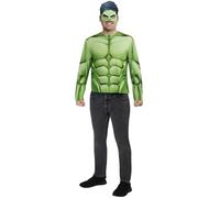 Rubies Marvel Hulk Men’s Costume Top and Felt Half Mask Green