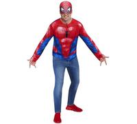 Rubies Marvel Spider-Man Adult Costume Top and Half Mask Red Blue