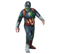Rubies Marvel Zombie Captain America Teen Costume with Jumpsuit and Mask