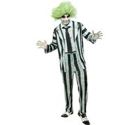 Rubies Men's Beetlejuice 2 Beetlejuice Costume Jumpsuit, As Shown, Medium