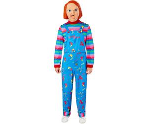 Rubie's Men's Child's Play 2 Adult Chucky Costume Jumpsuit and Mask L Blue