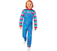 Rubie's Men's Child's Play 2 Adult Chucky Costume Jumpsuit and Mask M Blue