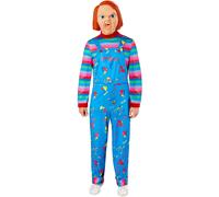 Rubie's Men's Child's Play 2 Adult Chucky Costume Jumpsuit and Mask M Blue