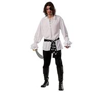 Rubies Men's Cotton White Pirate Shirt, White, Standard - White - Default