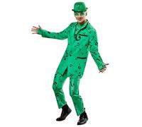 Rubies Men's Dc Comics Batman Forever Deluxe Riddler Costume Jumpsuit, Jacket, Hat, and Eye Mask, As Shown, Large