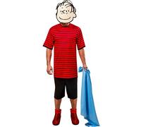 Rubie's Men's Peanuts Linus Costume Top, Short, Foam Mask, and Blanket, As Shown, Medium, As Shown, Medium