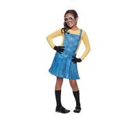 (multicoloured, M) Minion costume Girl Child Costume 4-piece set Minionkostüm for children Size
