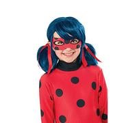 Rubies Miraculous Ladybug girls wig with red bows dark blue pigtails