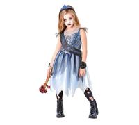 Miss Halloween Girls Fancy Dress Zombie Prom Queen Kids Childrens Costume Outfit