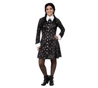 Ladies Womens Wednesday Addams Costume Addams Family Halloween Party Fancy Dress
