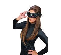 Rubies Official Adult's Catwoman Deluxe Mask and Ears Batman Accessory - One Size, Black Halloween