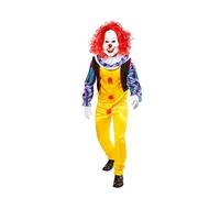 Adults' Pennywise Clown Costume With Mask Scary It Halloween Fancy Dress