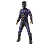 Rubies Official Avengers Black Panther Battle Suit, Deluxe Child Costume - Medium, Age 5-7, Height 132 cm, Multicolour Halloween