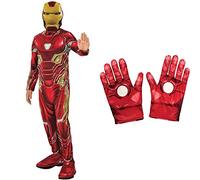 Rubie's Official Avengers Endgame Iron Man, Classic Child Costume - Medium, Age 5-7, Height 132 cm & Official Marvel Avengers Assemble Iron Man Child Gloves,- One Size, Red