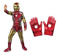 Rubie's Official Avengers Endgame Iron Man, Classic Child Costume - Small, Age 3-4, Height 117 cm & Official Marvel Avengers Assemble Iron Man Child Gloves,- One Size, Red
