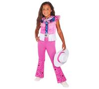 Rubies Official Barbie Cowgirl Costume for Kids - Includes Jumpsuit, Hat and Tie, Perfect for Themed Parties, 3-4 Years Halloween Halloween