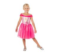 RUBIE'S - Official Barbie - Entry Level Barbie Costume for Children - Size 5-6 Years - Costume with Pink Ballet Tutu Dress