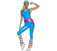 Exercise Barbie Ladies Costume Licensed Jumpsuit Fancy Dress Barbie Girl
