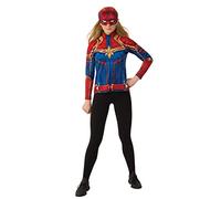 Rubies Official Captain Marvel Hero Kit, Adult Ladies Top and Headpiece, Size Small Halloween