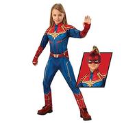 Rubies Official Captain Marvel Hero Suit, Childs Costume Deluxe, Large Age 8-10 Years Halloween