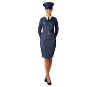 Ladies Womens RAF Girl Costume Air Force Aviator Pilot Hen Fancy Dress Outfit