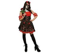 Rubies Official Day of the Dead Red Rose Ladies Costume, Adult Halloween Dress Up, Ladies Size Small UK 8-10