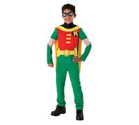 Rubies Official DC Comic Teen Titan Robin Kids Costume, Classic Super Hero Dress Up Medium Age 5-7 Halloween