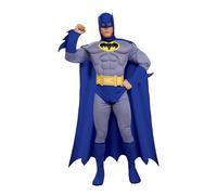 Deluxe Mens Batman Costume Adults Licensed Superhero Fancy Dress Outfit