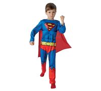 Superman Costume Boys Superhero Fancy Dress Kids Comic Book DC Official