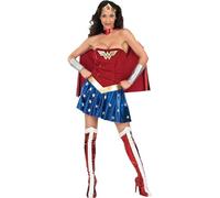 Sexy Wonder Woman Ladies Fancy Dress Superhero Womens Adults Costume Outfit
