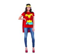 Rubie's Official DC Comics Wonder Woman Ladies Dress Up Kit, Super Hero Tshirt T