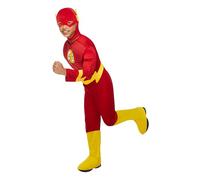 Official Child FLASH DELUXE MUSCLE CHEST Fancy Dress Costume Book Week Superhero