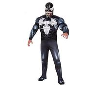 Mens Deluxe Venom Costume Marvel Adults Halloween Fancy Dress + Mask