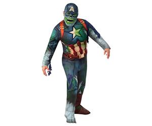 Rubie's Official Disney Plus What If Zombie Captain America Deluxe Adult Costume, Halloween Fancy Dress