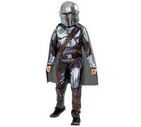 The Mandalorian Deluxe Child Costume Star Wars Fancy Dress Outfit with Mask Cape