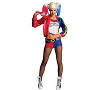 Rubie's Official Harley Quinn Ladies Fancy Dress Halloween Suicide Squad Womens Villain Costume, Medium (10-14)