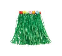 Rubies Official Hawaiian Grass Skirt Green with Flowers, 50 cm, Adult Costume - One Size Halloween