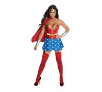 Womens Ladies Wonder Woman Corset DC Costume Set Cape Skirt Adult Fancy Dress
