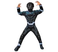 Rubies 301734M Black Panther Deluxe Kids Fancy Dress, Boys, Multicolour, 9-10 Years Halloween