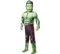 Rubies Official Marvel Avengers Hulk Deluxe Child Costume - Medium Age 5-6, Height 116 cm, Green Halloween