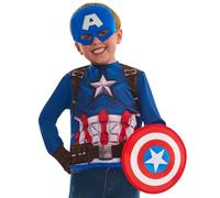 Rubies Official Marvel Captain America Dress Up Set Child Costume, Kids Fancy Dress, Size Ages 4-6 Years