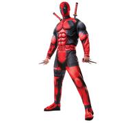 Rubie's Official Marvel Deadpool Deluxe, Adult Costume, Standard Up to 42 inch Chest, Red