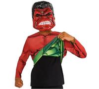 Rubie's Official Marvel Hulk Reversible Top and Masks, Kids Superhero Fancy Dress, Size 3-4 Years