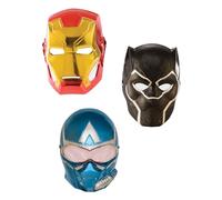 Rubies Official Marvel Mask Bundle, Includes Iron Man, Black Panther & Captain America, Kids, Children's Fancy Dress