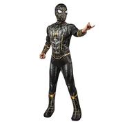 Rubies Official Marvel Spider-Man No Way Home Deluxe Childs Costume, Inside Out Black and Gold Suit, Kids Superhero Fancy Dress, Size Small Halloween, World Book Day