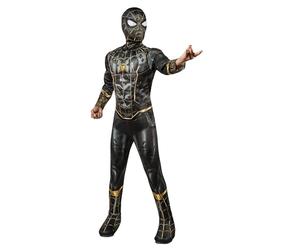 Rubies Official Marvel Spider-Man No Way Home Deluxe Childs Costume, Inside Out Black and Gold Suit, Kids Superhero Fancy Dress, Size Small Halloween