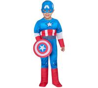 Rubies Official Marvel Spidey and His Amazing Friends Captain America Deluxe Toddler, Kids Superhero Fancy Dress, Age 2-3 Years